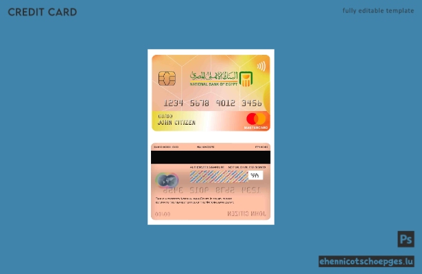 Beispielvorschau der Mastercard der ägyptischen Nationalbank